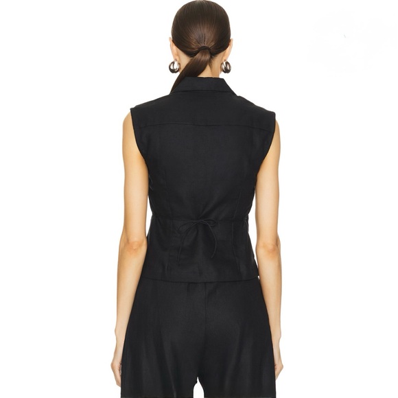 FAITHFULL THE BRAND Antibes Sleeveless Wrap Shirt in color Black - Picture 3 of 5